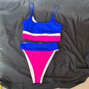 Hot Pink and blue ICON Bikini swimwear size medium